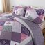 HoneiLife Steppdecken-Sets in King-Size, 3-teiliges Mikrofaser-Bettwäsche-Set, leichte Steppdecken, wendbar, Retro-Bettbezug, King-Size-Steppdecke, Bettwäsche-Set für alle Jahreszeiten, Violett