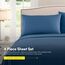 1500 Supreme Collection Extra Soft Twin Sheet Set, Denim – Luxus-Bettwäsche-Set mit tiefen Taschen, faltenfrei, hypoallergene Bettwäsche, über 40 Farben, Twin Size, Denim