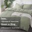 AveLom Grüner Bettbezug für Queen-Size-Bett (228.6x228.6 cm), 3-teilig (1 Bettbezug, 2 Kissenbezüge), strukturiertes Bettbezug-Set mit Reißverschluss, Eckbändern