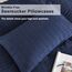 AveLom Marineblauer Bettbezug für King-Size-Bett, 264.2x228.6 cm, 3-teilig (1 Bettbezug + 2 Kissenbezüge), strukturierter Bettbezug mit Reißverschluss, Eckbändern