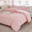 AveLom Blush Pink Seersucker Bettbezug-Set King Size (264.2x228.6 cm), 3 Stück (1 Bettbezug + 2 Kissenbezüge), strukturierter Bettbezug mit Reißverschluss, Eckbänder