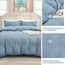 AveLom Graublauer Bettbezug für Kingsize-Bett (264,2 x 228,6 cm), 3-teilig (1 Bettbezug, 2 Kissenbezüge), Seersucker gestreift, weiche gewaschene Mikrofaser, strukturiertes Bettbezug-Set mit
