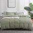 AveLom Grüner Bettbezug für Queen-Size-Bett (228.6x228.6 cm), 3-teilig (1 Bettbezug, 2 Kissenbezüge), strukturiertes Bettbezug-Set mit Reißverschluss, Eckbändern