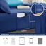 Comfort Spaces Full-Size-Bettwäsche-Set mit Laken, Bed in a Bag, 9-teilig, für Teenager, Marineblau und grau gestreift, College-Stil, 2 Seitentaschen, Schlafzimmer-Organizer