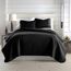 Southshore Fine Living, Inc. Bettwäsche-Set für Doppelbett, weich gebürstete Mikrofaser, flecken- und tierhaarresistente Bettwäsche, XL/Doppelbett-Bettwäsche-Set, Tagesdecke mit 1 Kissenbezug, Schwarz