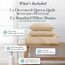 Southshore Fine Living, Inc. Steppdecken, Bettwäsche-Set für Doppelbetten, pflegeleicht, flecken- und tierhaarabweisend, Queen-Size-Größe, beige Tagesdecke mit 2 Kissenbezügen, weicher Sand