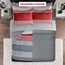 Comfort Spaces Bettdecken-Sets College Essentials, komplettes Schlafsaal mit Bettlaken und 2 Seitentaschen, Mikrofaser, Colin, Rot/Grau, Full, 9