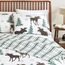 Great Bay Home Lodge Bettwäsche-Set – 2-teiliges Twin/Twin XL Size Rustikales Bettwäsche-Set – leicht, Ganzjahreszeiten, wendbare Tagesdecke (Elch – Schokolade)