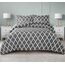 Utopia Bedding 1 Bettbezug mit 2 Kissenbezügen, 3-teiliger Bettdeckenbezug mit Reißverschluss, ultraweiche, gebürstete Mikrofaser, 228 x 228 cm (Queen-Size-Größe, Vierpassgrau)