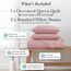 Southshore Fine Living, Inc. Gestepptes pinkes Queen-Bettwäsche-Set, übergroße Steppdecken, Queen-Size-Größe, tierhaarbeständige Bettwäsche, weiche, gemütliche Tagesdecke, volle Größe, 2 Kissenbezüge