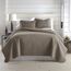 Southshore Fine Living, Inc. Steppdecken, Bettwäsche-Set für Doppelbetten, pflegeleicht, flecken- und tierhaarabweisend, Tagesdecke, Queen-Size-Größe, Tagesdecke mit 2 Kissenbezügen, Dunkeltaupe