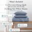 Southshore Fine Living, Inc. Übergroßes Bettwäsche-Set für King-Size-Bett, blaue Tagesdecke, King California-Steppdecke mit 2 passenden Kissenbezügen, Mikrofaser-Bettbezug-Set, übergroße