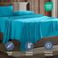 Nestl Bettlaken-Set – 1800 tiefe Taschen, Bettwäsche-Set – Hotel Luxus Doppelbett-gebürstete Mikrofaser – Spannbettlaken, Bettlaken, Kissenbezüge Split King Beach Blue
