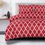 Utopia Bedding Bettbezug-Set für Queen-Size-Betten, 1 Bettbezug mit 2 Kissenbezügen, 3-teiliges Bettdeckenbezug, Reißverschluss, ultraweiche gebürstete Mikrofaser (Queensize, Quatrefoil Burgunderrot)