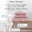 Southshore Fine Living, Inc. Pink King Bettwäsche-Set mit 2 Kissenbezügen, genähter, leichter Bezug, King-Size-Größe, flecken- und tierhaarresistentes Bettwäsche-Set, passend für Standard- oder