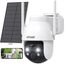 ieGeek 2K 3MP Überwachungskamera Aussen Solar, 360° PTZ Kamera Aussen Akku, 2.4GHz Kabellos Überwachungskamera mit PIR Bewegungsmelder,Farb-Nachtsicht, 2-Wege-Audio, IP65