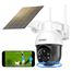 aosu 3K Überwachungskamera Aussen Akku Solar, 5MP Kabellose WLAN-Überwachungskamera für den Außenbereich zur Haussicherheit, 360° Panoramisches PTZ, Automatische Verfolgung, Nachtsicht, 2 STK