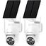YESYAMO 2 Stück 2K Überwachungskamera aussen solar, WLAN Kamera Outdoor, 2,4 GHz, Solar-Kamera mit Solarpanel, 360 ° PTZ, Nachtsicht, 2-Wege-Audio