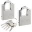 H&S 2er Pack Vorhängeschloss mit Schlüssel - 60mm Schloss Set mit 5 Schlüsseln - 2er Set Robustes Lock für den Innen- und Außenbereich - Klein & Wetterfest für Zelt Spind Keller