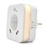 smrter LED-Nachtlicht mit Bewegungsmelder und Steckdose, 2x USB 2.4A, weiß, automatischer Lichtsensor, GS (geprüfte Sicherheit) (1 Stück)