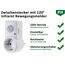 ChiliTec Steckdose Zwischenstecker mit Bewegungsmelder 120° 9m Reichweite 1200W 230V Adapter Sensor Schaltzeit 10sek.-15min Empfindlichkeit einstellbar für Beleuchtung im Innenbereich Weiß