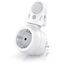 CSL - Steckdosen Bewegungsmelder mit Timer - Zeitschaltuhr digital – Lichtsensor 3, 600, 1200 Lux – PIR Infrarotsensor Bewegungssensor – Sensoreinheit 180° drehbar - 1, 5, 10 Minuten - 10A, 2300 W