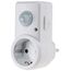 ChiliTec Steckdose Zwischenstecker mit Bewegungsmelder 120° 9m Reichweite 1200W 230V Adapter Sensor Schaltzeit 10sek.-15min Empfindlichkeit einstellbar für Beleuchtung im Innenbereich Weiß