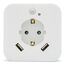 smrter LED-Nachtlicht mit Bewegungsmelder und Steckdose, 2x USB 2.4A, Auto/Ein/Aus Schalter, automatischer Lichtsensor, GS (geprüfte Sicherheit) (3 Stk)