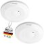 Oktaplex Ida 2er Set Decken-Bewegungsmelder flach 360° Hochfrequenz-Sensor 2-16m Reichweite 230V Präsenzmelder weiß mit Dämmerungssensor
