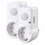 conecto Infrarot Bewegungsmelder für Steckdose innen Zwischenstecker LED 120° IP20 Dämmerungssensor (2er Set), weiß