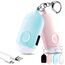 Hion Taschenalarm Frauen,2er Pack 130DB Wiederaufladbar Persönlicher Selbstverteidigung Alarm mit LED-Beleuchtung, Panikalarm Handtaschen Schlüsselanhänger für Frauen,Kinder,ältere Menschen（Rosa+Blau）