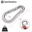 Karabiner Legierter Stahl, Schlüsselanhänger Karabinerhaken 80mm x φ8mm belastbar bis 250 kg Kletterhaken verzinkt (6 Stück)