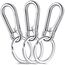 3 Stück Karabiner Schlüsselanhänger, Karabinerhaken Klein Metall Schlüsselkarabiner Carabiner, Schlüsselring mit Karabiner für Aufhängen im Rucksack, Autoschlüssel (Silber)