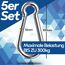 GARSIDURO® Edelstahl Karabiner | 5er Set 10x100 mm | Karabinerhaken DIN 5299 rostfrei | Feuerwehr-Karabiner mit Schnappverschluss geeignet als Schlüsselanhänger oder für Schwerlast und Hundeleine