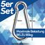 GARSIDURO® Karabinerhaken | 5er Set 5x50 mm | Karabiner Stahl verzinkt DIN 5299 | Feuerwehr-Karabiner mit Schnappverschluss geeignet als Schlüsselanhänger oder für Schwerlast und Hundeleine