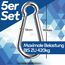 GARSIDURO® Edelstahl Karabiner | 5er Set 12x140 mm | Karabinerhaken DIN 5299 rostfrei | Feuerwehr-Karabiner mit Schnappverschluss geeignet als Schlüsselanhänger oder für Schwerlast und Hundeleine