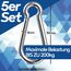 GARSIDURO® Edelstahl Karabiner | 5er Set 8x80 mm | Karabinerhaken DIN 5299 rostfrei | Feuerwehr-Karabiner mit Schnappverschluss geeignet als Schlüsselanhänger oder für Schwerlast und Hundeleine