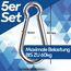 GARSIDURO® Edelstahl Karabiner | 5er Set 4x40 mm | Karabinerhaken DIN 5299 rostfrei | Feuerwehr-Karabiner mit Schnappverschluss geeignet als Schlüsselanhänger oder für Schwerlast und Hundeleine