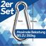 GARSIDURO® Edelstahl Karabiner | 2er Set 11x120 mm | Karabinerhaken DIN 5299 rostfrei | Feuerwehr-Karabiner mit Schnappverschluss geeignet als Schlüsselanhänger oder für Schwerlast und Hundeleine