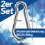 GARSIDURO® Edelstahl Karabiner | 2er Set 5x50 mm | Karabinerhaken DIN 5299 rostfrei | Feuerwehr-Karabiner mit Schnappverschluss geeignet als Schlüsselanhänger oder für Schwerlast und Hundeleine