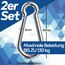 GARSIDURO® Karabinerhaken | 2er Set 6x60 mm | Stahl Verzinkt DIN 5299 | Feuerwehr Karabiner Mit Schnappverschluss | Geeignet Als Schlüsselanhänger Und Schwerlast Hängematte