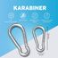 Der Traum 12 Stück Karabinerhaken Edelstahl, 6 x 60mm – Karabiner mit Belastbarkeit von 140 KG – Ideal für Schlüsselanhänger, Camping, Wandern, Reisen, Angeln, Rucksack (Silber)
