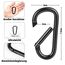pullther 10 Stück Aluminium Karabinerhaken, 75mm/2.95'' Karabinerhaken groß, Korrosionsbeständige D-Ring Karabiner Schlüsselanhänger für Outdoor Sport, Wandern, Camping, Angeln - Schwarz