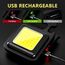 2 Stück COB Schlüsselanhänger-Taschenlampe,4 Modi USB Wiederaufladbare Wasserdichte 800 Lumen LED Kleine Taschenlampen,tragbare Taschenlampe mit Klapphalterung, Flaschenöffner und Magnetfuß