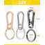 3 Stück Karabiner Schlüsselanhänger, Karabinerhaken Klein Metall Schlüsselkarabiner Carabiner, Schlüsselring mit Karabiner für Aufhängen im Rucksack, Autoschlüssel (Gold)