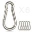 sprookber Karabiner schlüsselanhänger, karabinerhaken Edelstahl karabiner für Camping, Angeln, 6 Stück