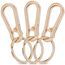 3 Stück Karabiner Schlüsselanhänger, Karabinerhaken Klein Metall Schlüsselkarabiner Carabiner, Schlüsselring mit Karabiner für Aufhängen im Rucksack, Autoschlüssel (Gold)