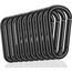 pullther 10 Stück Aluminium Karabinerhaken, 75mm/2.95'' Karabinerhaken groß, Korrosionsbeständige D-Ring Karabiner Schlüsselanhänger für Outdoor Sport, Wandern, Camping, Angeln - Schwarz