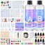YUTUY Epoxidharz Set Anfänger,Glasklar Resin Harz Gießen Set,500ml Epoxidharz Schlüsselanhänger Set mit Epoxidharz Farben,Messbecher Aus Silikon,Glitzer