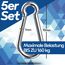 GARSIDURO® Karabinerhaken | 5er Set 7x70 mm | Karabiner Stahl verzinkt DIN 5299 | Feuerwehr-Karabiner mit Schnappverschluss geeignet als Schlüsselanhänger oder für Schwerlast und Hundeleine Wohnwagen